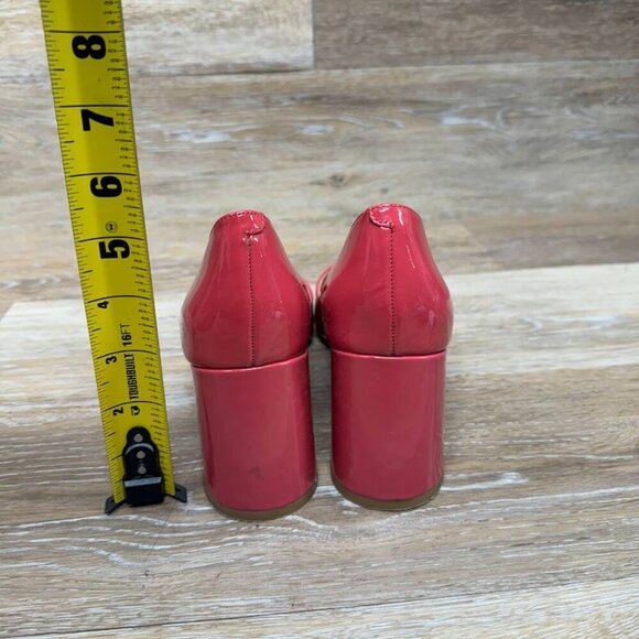 Zac Posen Arlene Pink Patent Leather Chunky Heel Pumps Women's Size 7 - Picture 3 of 8